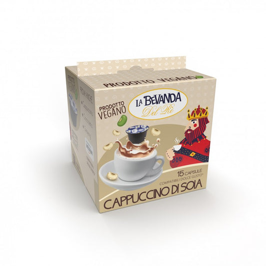 Cappuccino di Soia La Bevanda Del Re 15 Capsule Compatibili Nescafè Dolce Gusto