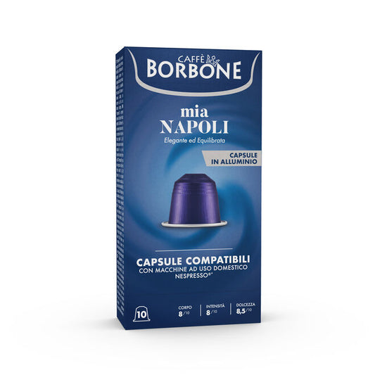 Borbone Mia Napoli 50 Capsule in Alluminio Compatibili Nespresso