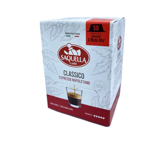 Saquella Caffè Espresso Classico 50 Capsule Compatibili Lavazza A Modo Mio