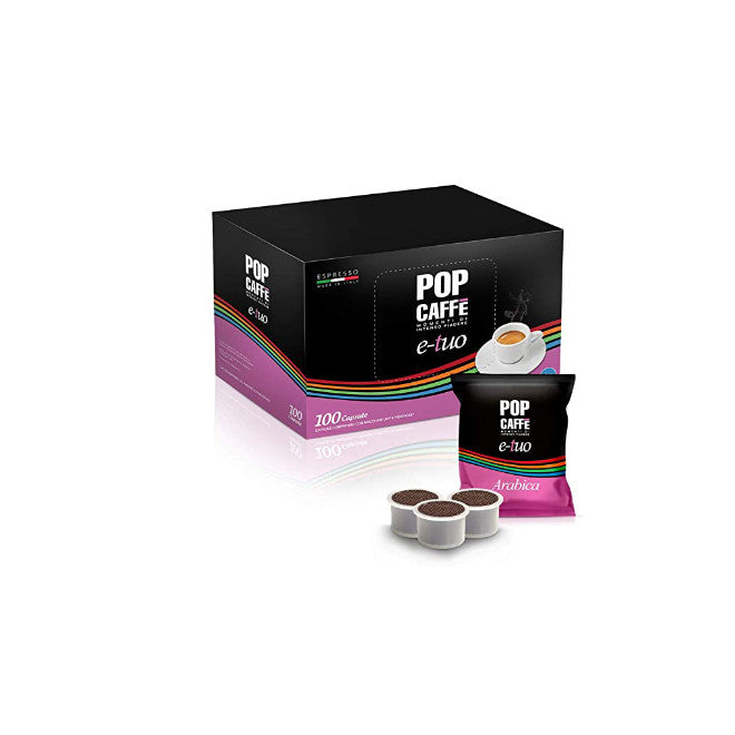 E-TUO POP CAFFE' INTENSO 100 CAPSULE COMPATIBILI MARTELLO/ AROMA VERO/ FIOR FIORE/ LUI